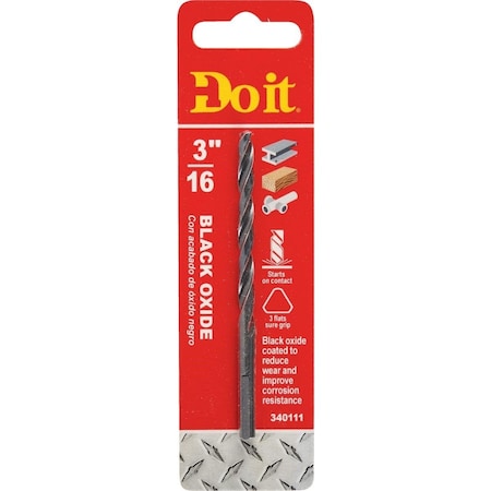 All-Source 3/16 In. Black Oxide Drill Bit 323521DB